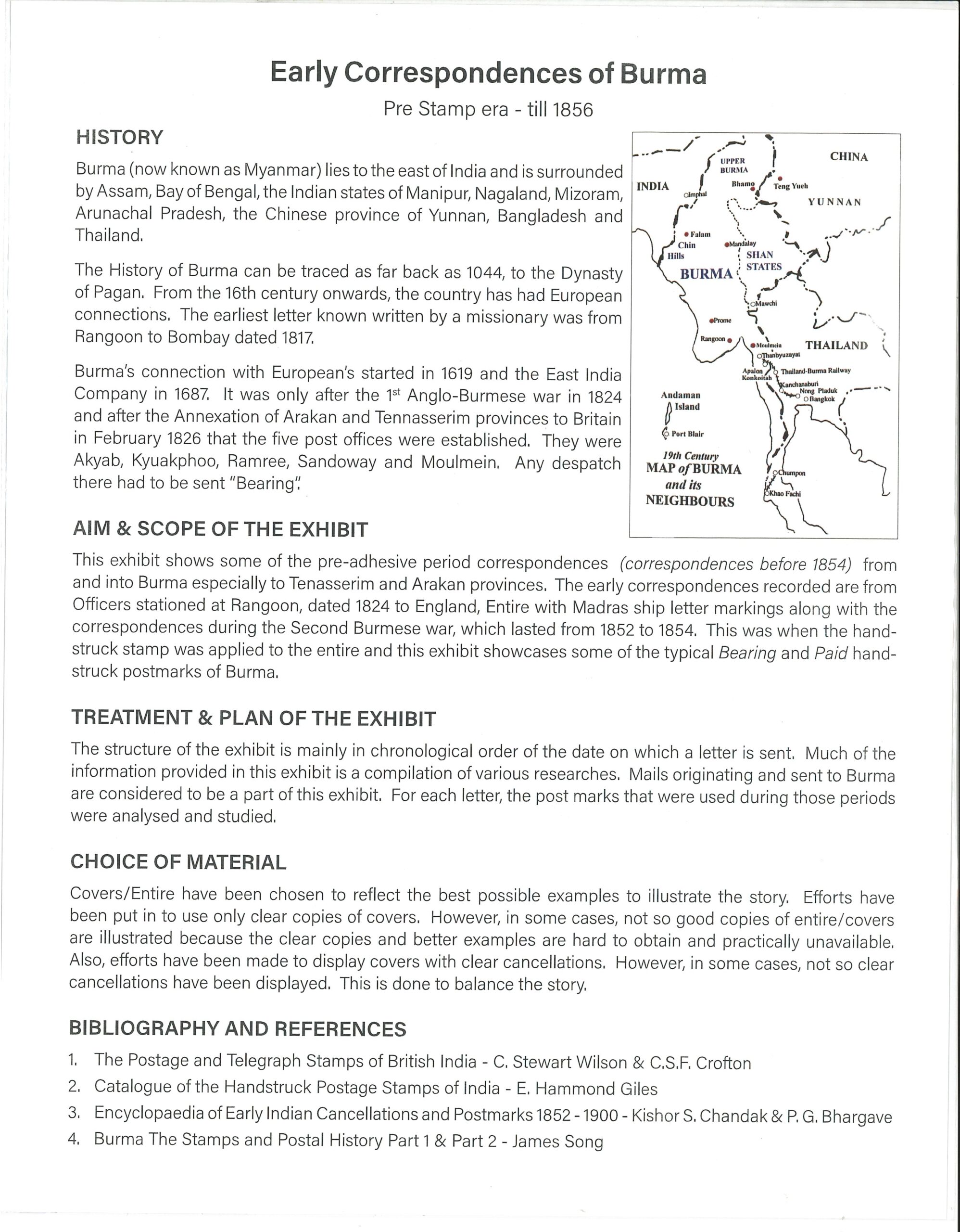 Early Correspondences of Burma